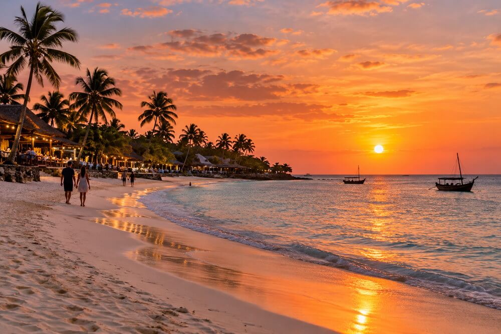 Wieczorna atmosfera w Kendwie na Zanzibarze