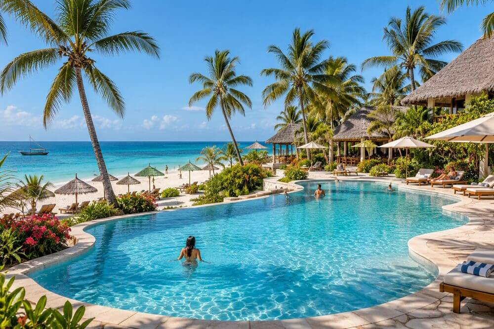 Resort na Zanzibarze z basenem blisko plaży