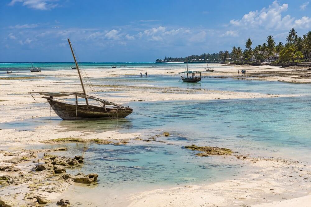 Odpływ na plaży wschodniego Zanzibaru