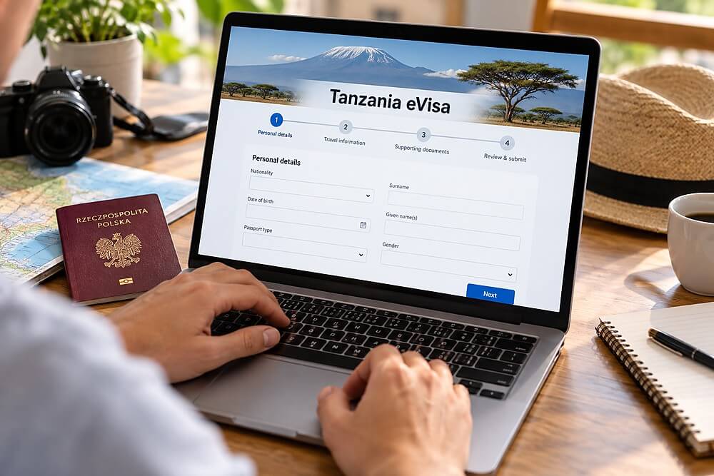 Wniosek eVisa do Tanzanii i na Zanzibar