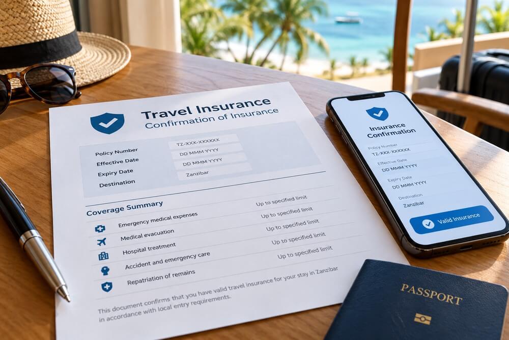 Potwierdzenie obowiązkowego ubezpieczenia na Zanzibar
