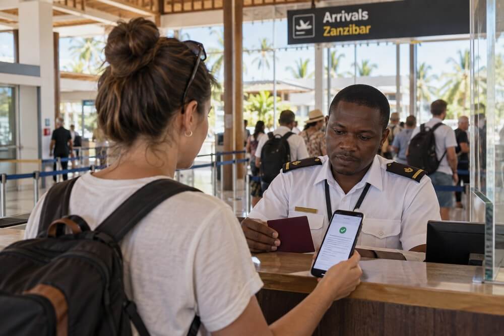 Kontrola dokumentów przy wjeździe na Zanzibar